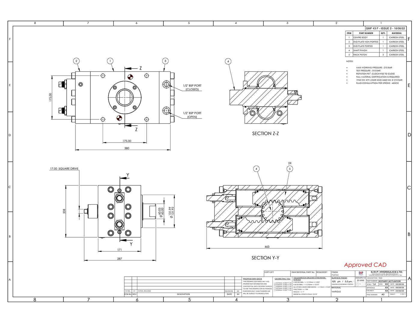 SWP Hydraulics Build-to-Print Rotary Actuators