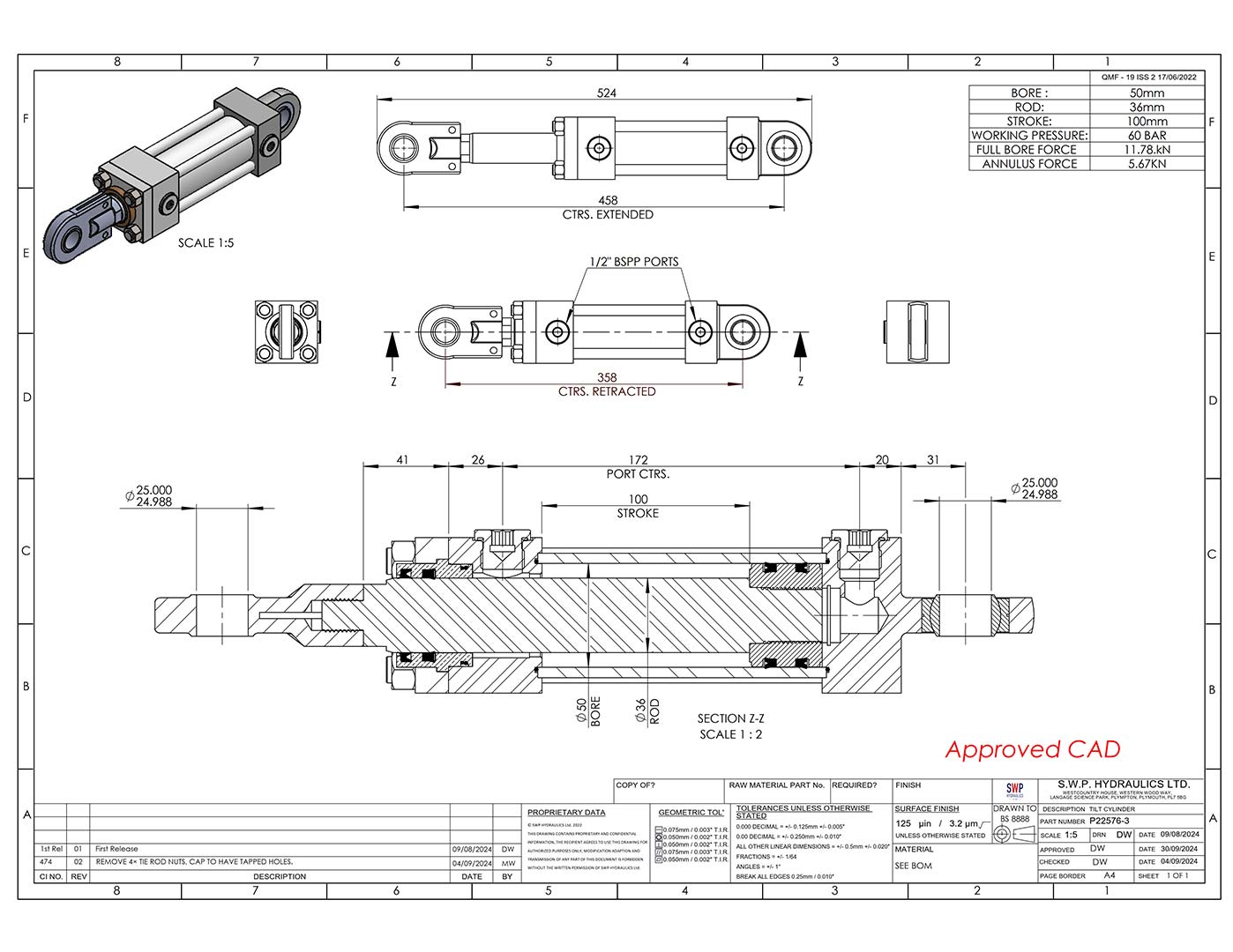 SWP Hydraulics Build-to-Print Linear Actuators